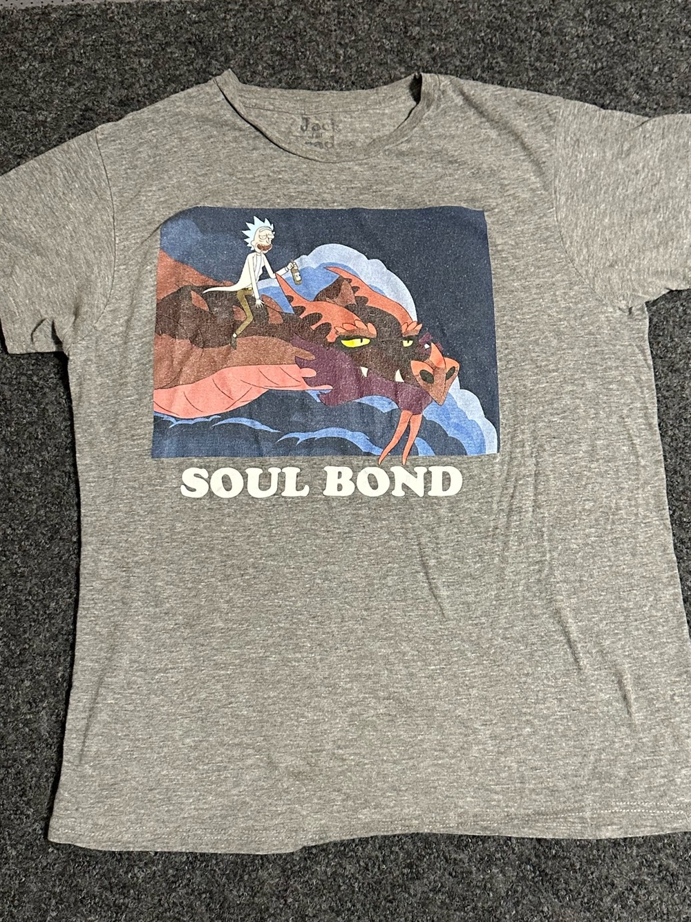Jack & Jones Originals Rick and Morty Soul Bond Graphic T-Shirt Grey